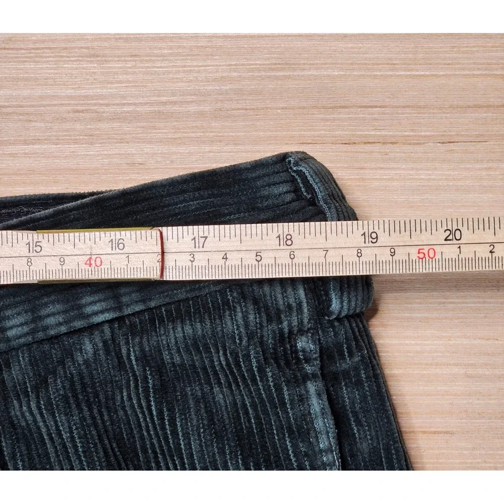 LL Bean Corduroy Pants Mens 38x29.5 Green Classic Fit Pleated Cotton Casual